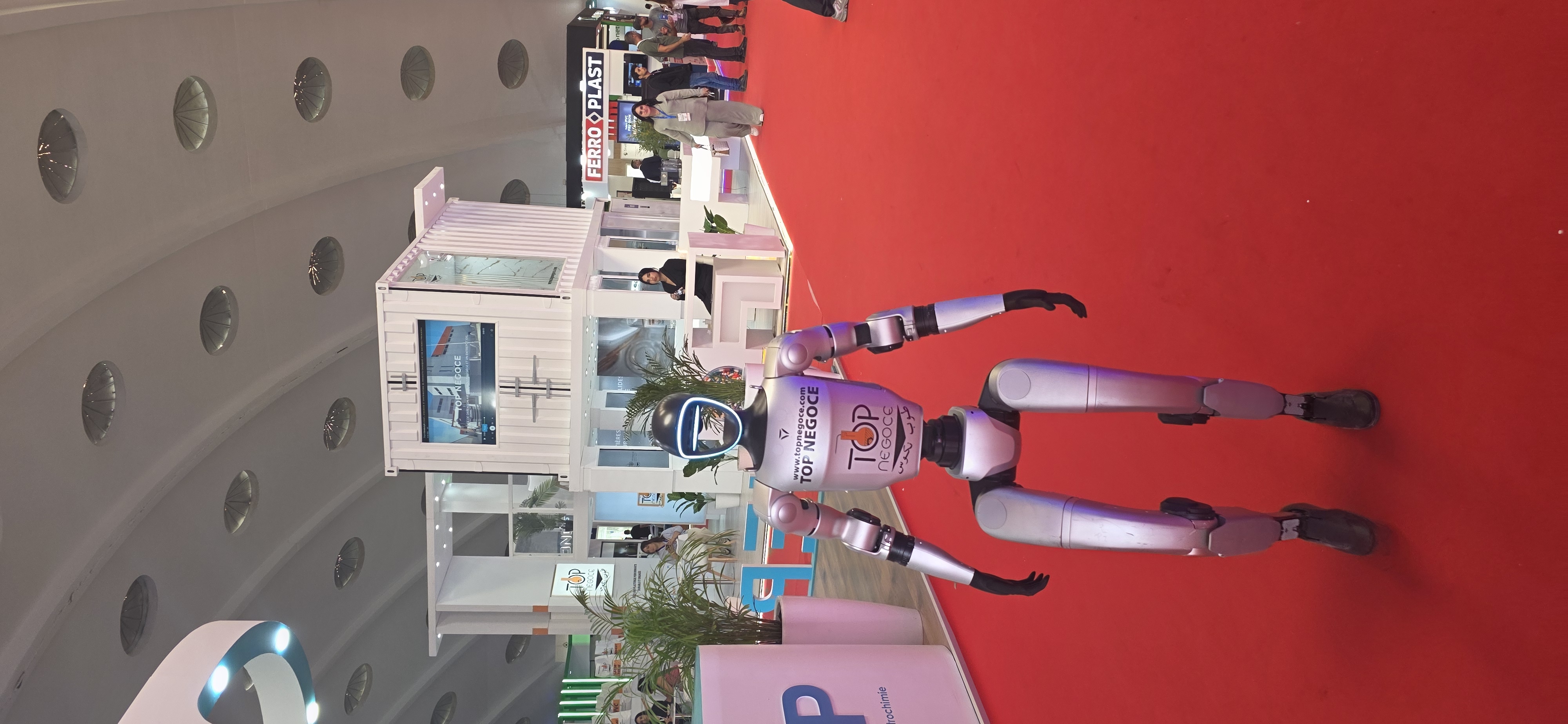 Humanoid robot standing out at an event